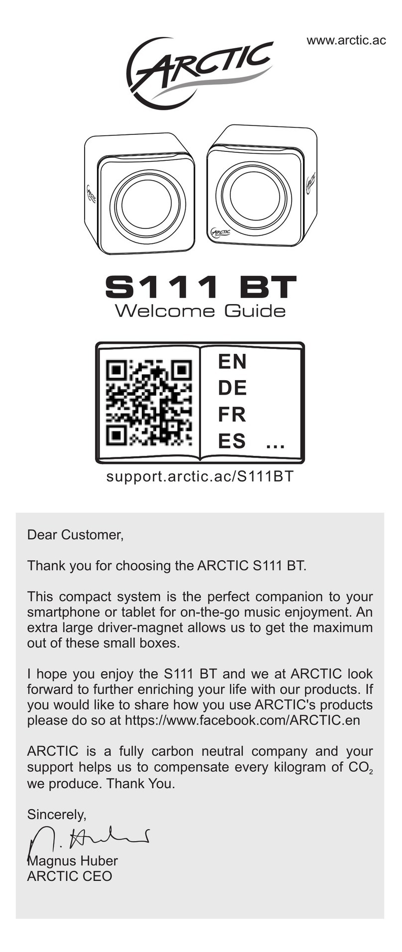 Arctic S111 BT Manuel utilisateur
