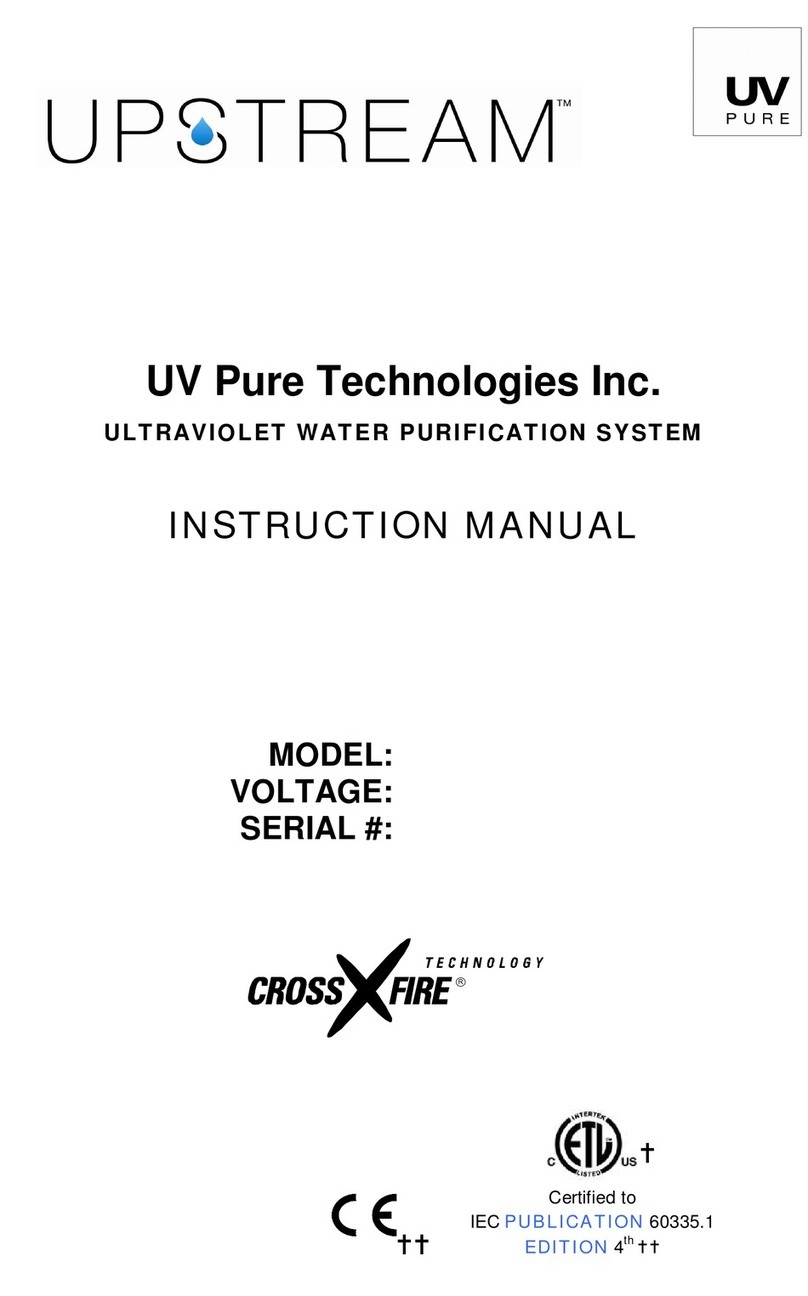 UV Pure Technologies UPSTREAM Manuel utilisateur UV Pure Technologies UPSTREAM Manuel utilisateur