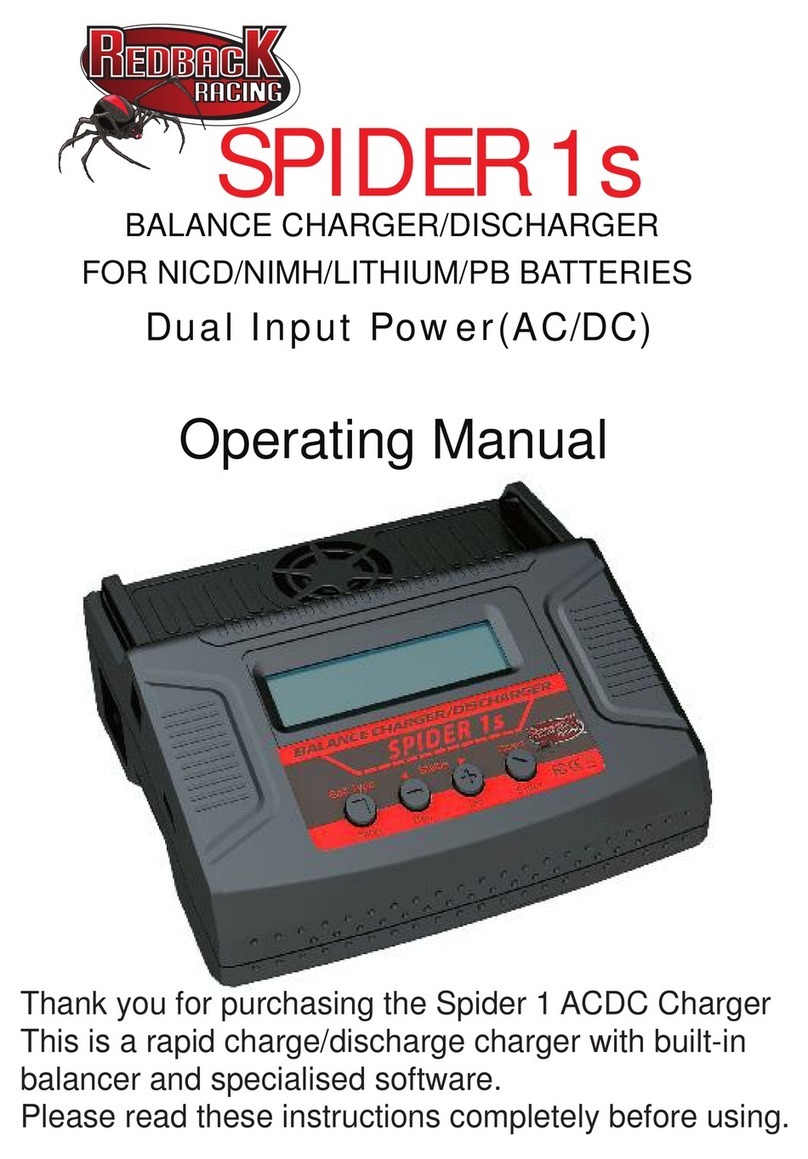 RedbacK Racing SPIDER 1s Manuel utilisateur