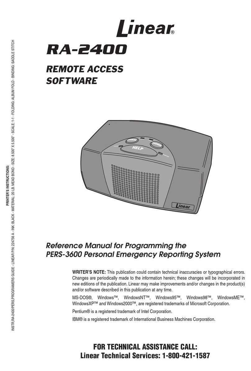 Linear REMOTE ACCESS SOFTWARE RA-2400 Manuel utilisateur