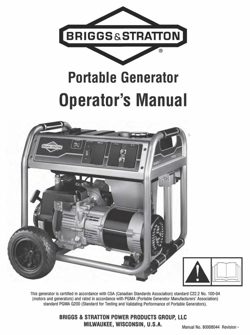 Briggs & Stratton Portable Generator Manuel utilisateur Briggs & Stratton Portable Generator Manuel utilisateur