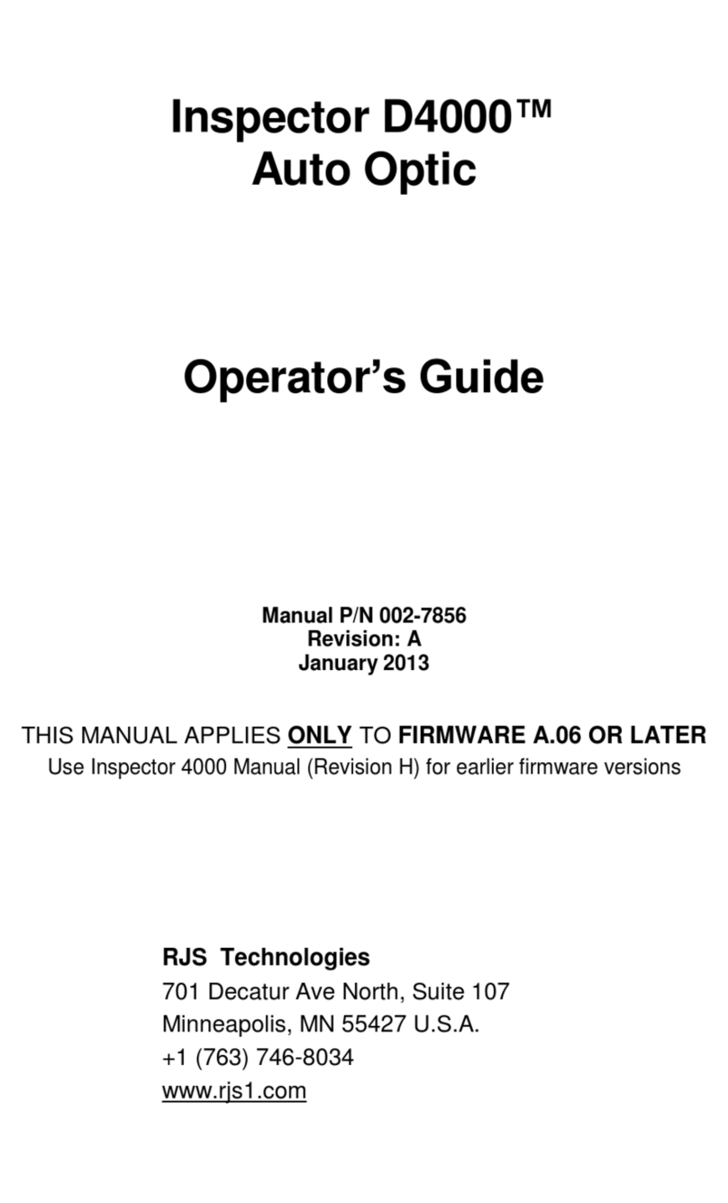 RJS Inspector D4000 Manuel utilisateur RJS Inspector D4000 Manuel utilisateur