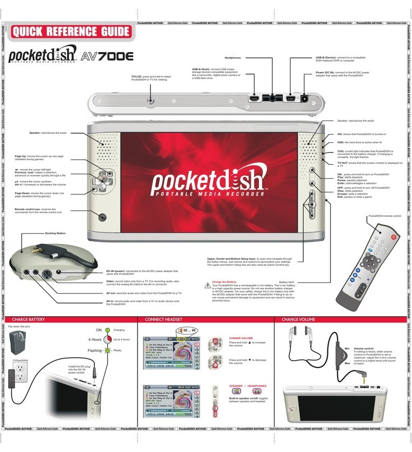 Pocketdish AV700E Manuel utilisateur