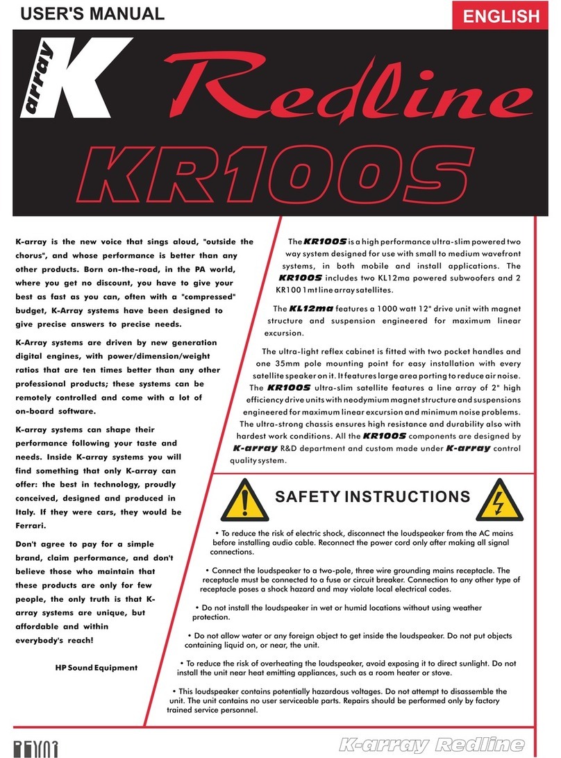 K-array Redline KR100S Manuel utilisateur
