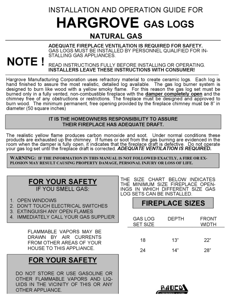 Hargrove GAS LOGS Mode d'emploi