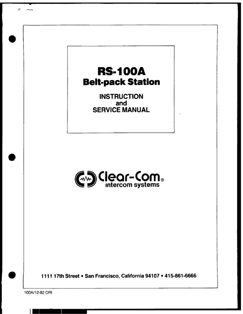 Clear-Com RS-100A Guide de dépannage
