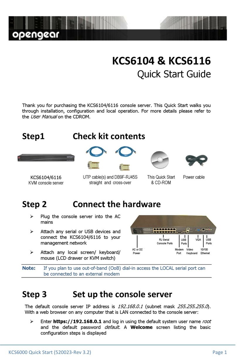 Opengear KCS6104 Manuel utilisateur