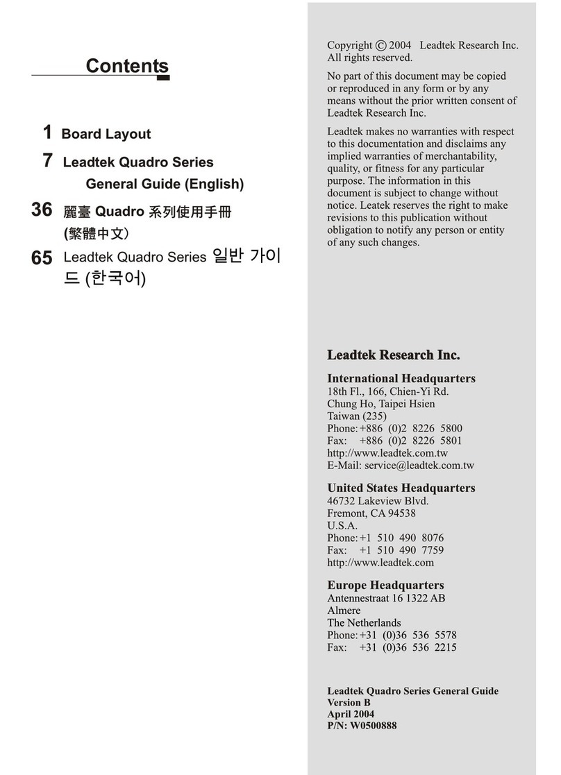 Leadtek Quadro FX3000 Manuel utilisateur Leadtek Quadro FX3000 Manuel utilisateur