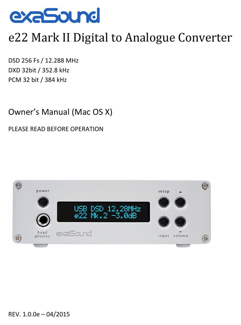 exaSound e22 Mark II Manuel utilisateur exaSound e22 Mark II Manuel utilisateur