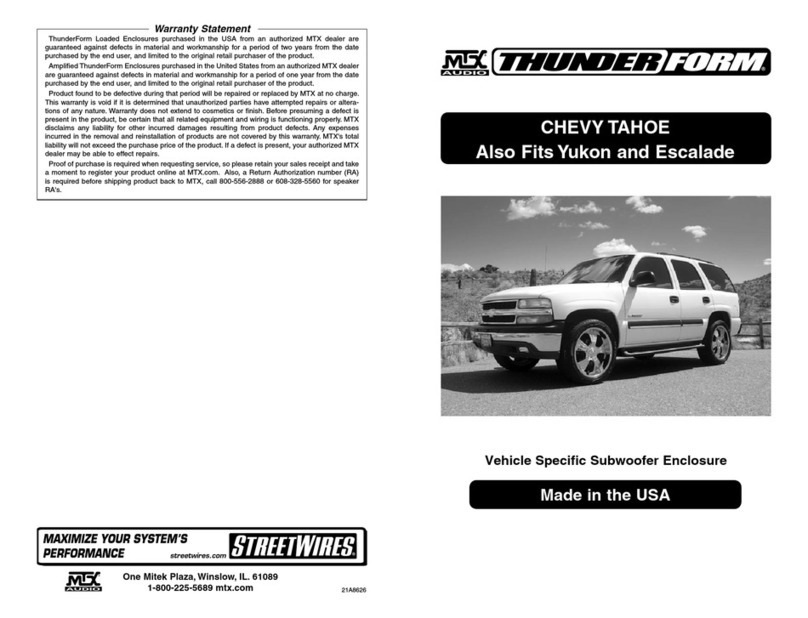 MTX THUNDERFORM Manuel utilisateur