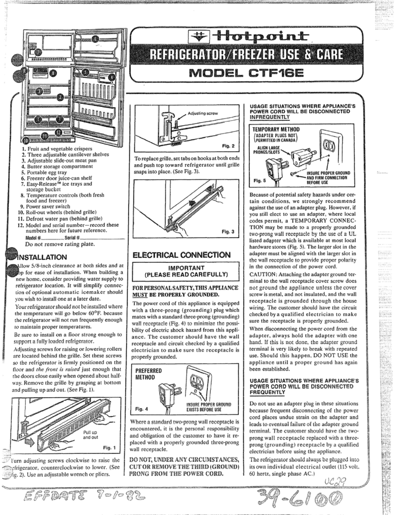 Hotpoint CTF16E Instructions d'installation