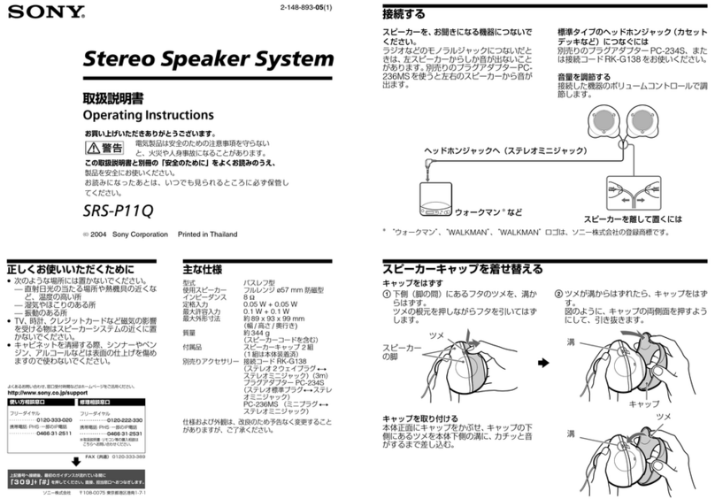 Sony SRS-P11Q Manuel utilisateur Sony SRS-P11Q Manuel utilisateur
