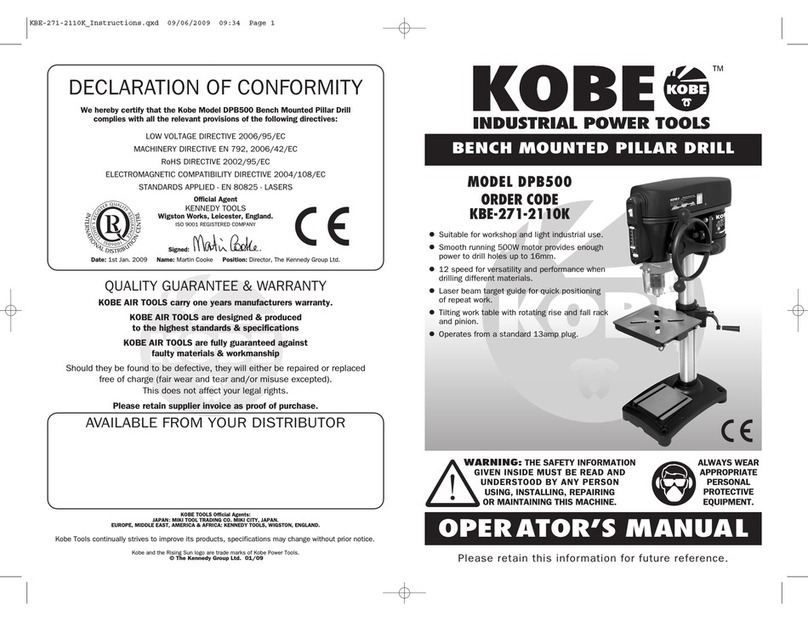 KOBE DPB500 Manuel utilisateur