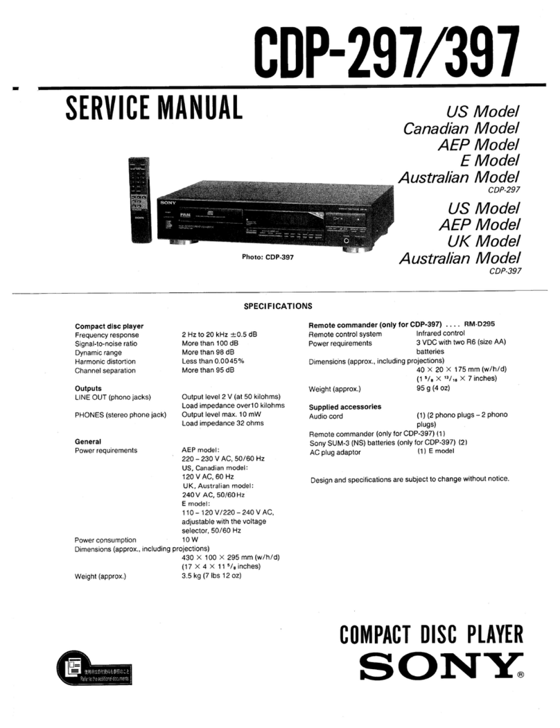 Sony CDP-297 Manuel utilisateur