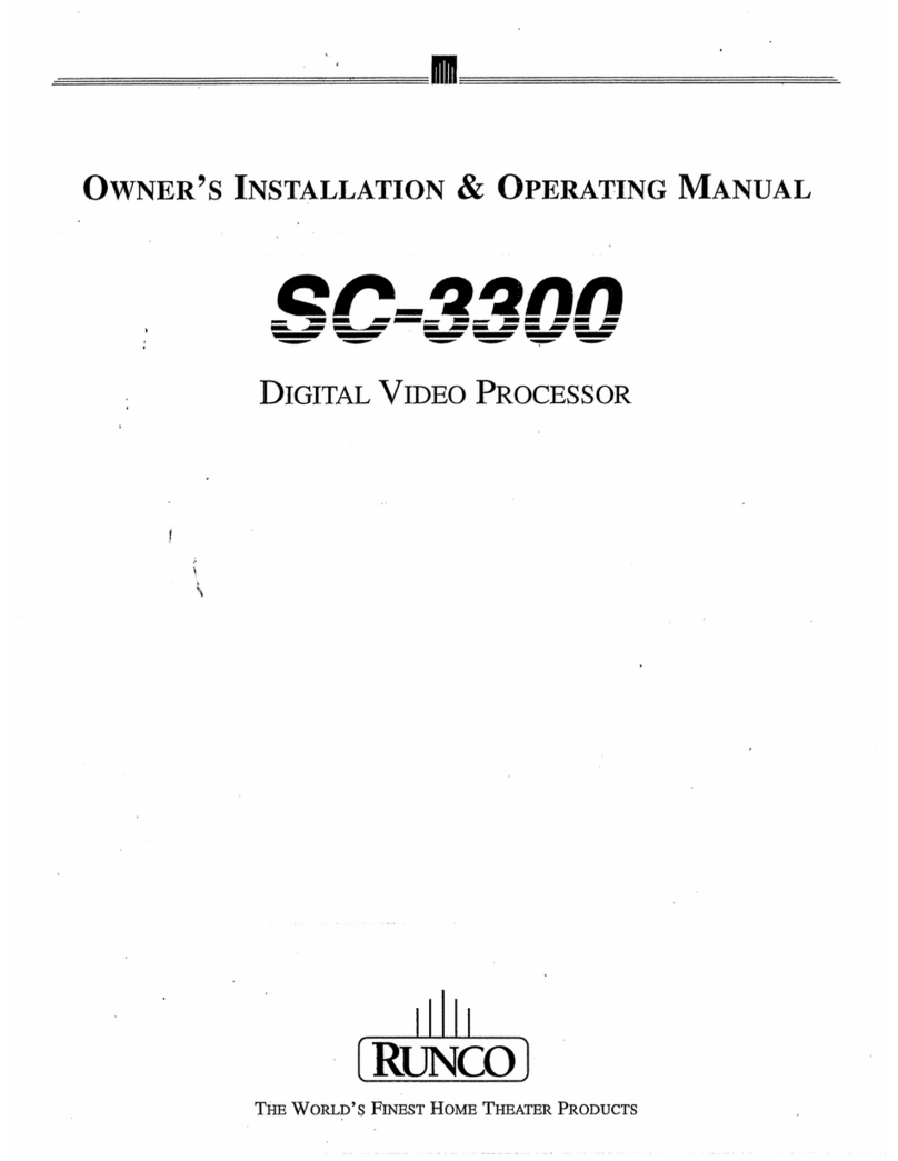 Runco SC-3300 Guide de démarrage rapide Runco SC-3300 Guide de démarrage rapide