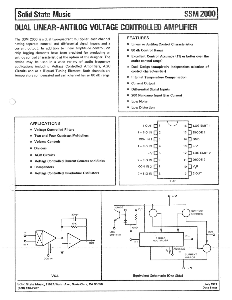 Solid State Music SSM 2000 Manuel utilisateur