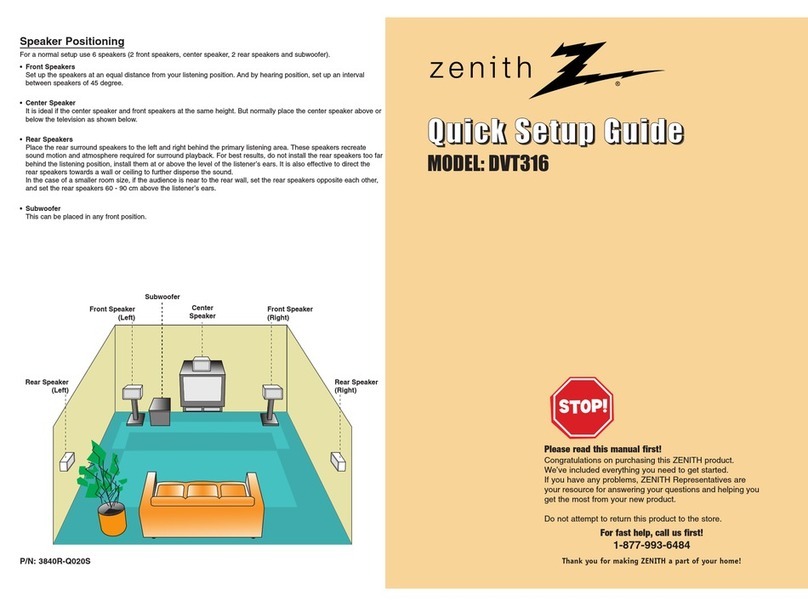 Zenith DVT316 Series Manuel utilisateur