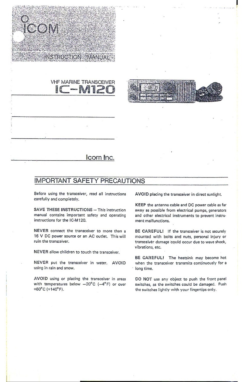 Icom IC-M120 Manuel utilisateur Icom IC-M120 Manuel utilisateur