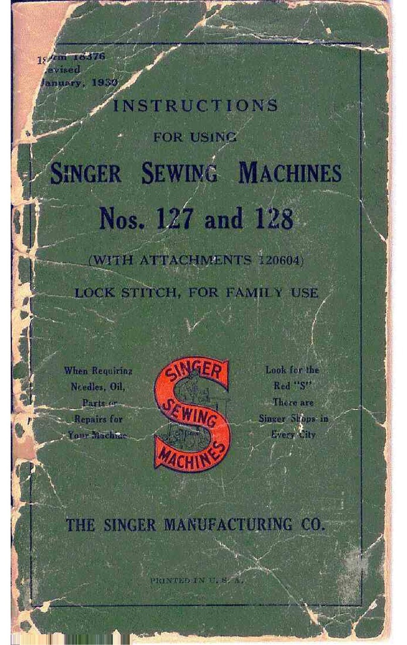 Singer 128 Manuel d'installation et d'exploitation