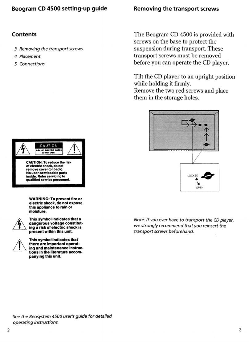 Beogram CD 4500 Manuel utilisateur