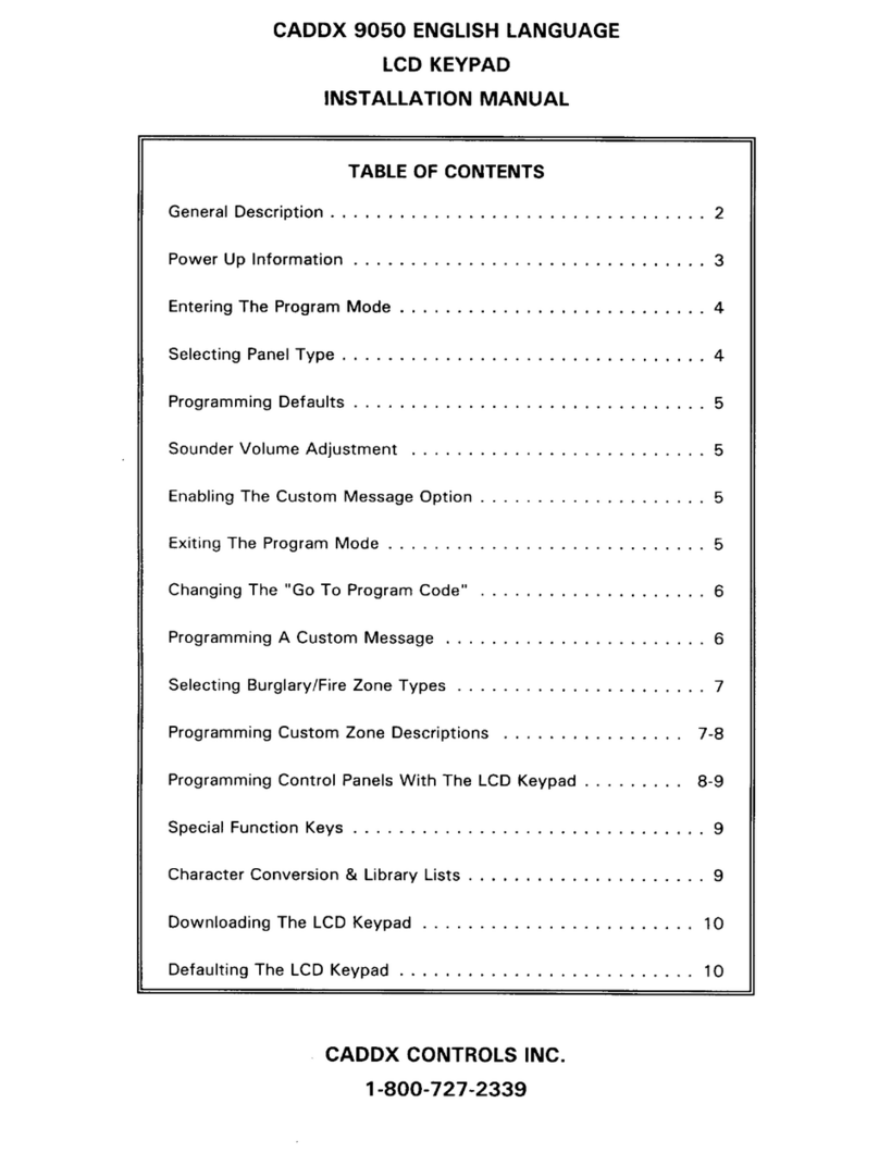 CADDX Ranger 9050 Manuel utilisateur CADDX Ranger 9050 Manuel utilisateur