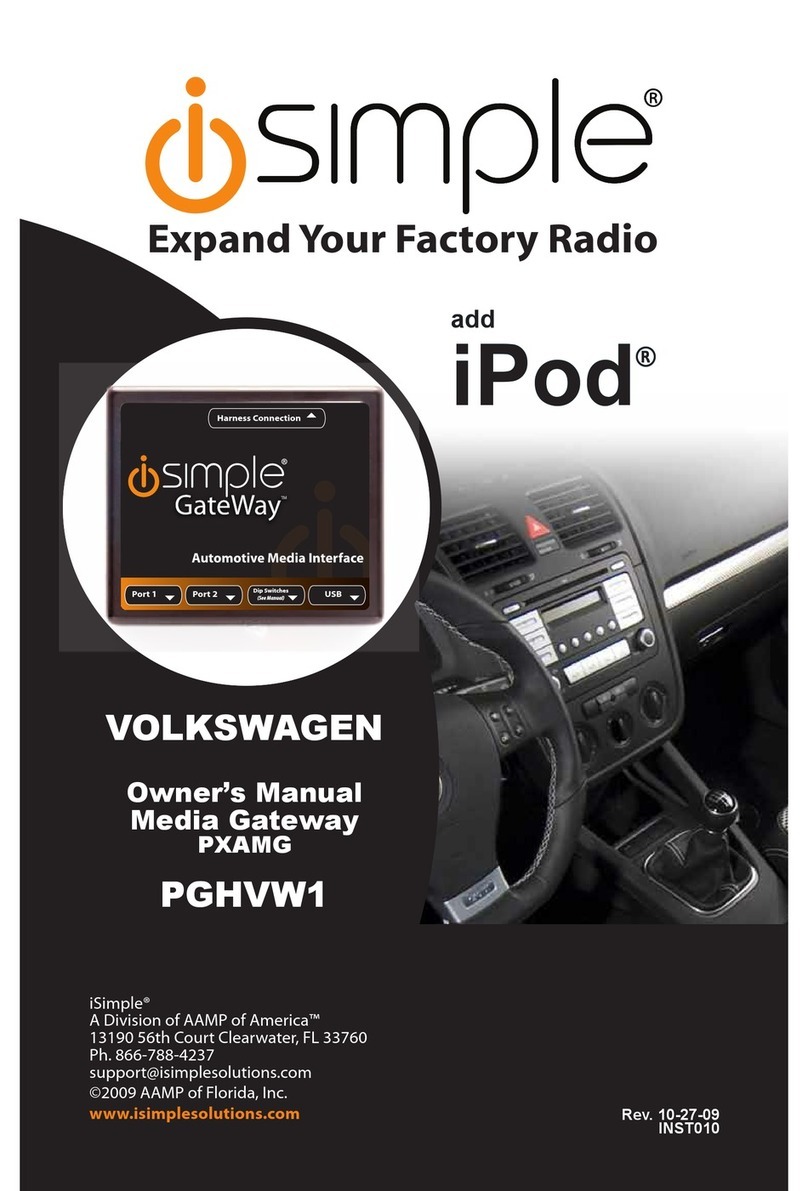 iSimple PGHVW1 Manuel utilisateur iSimple PGHVW1 Manuel utilisateur