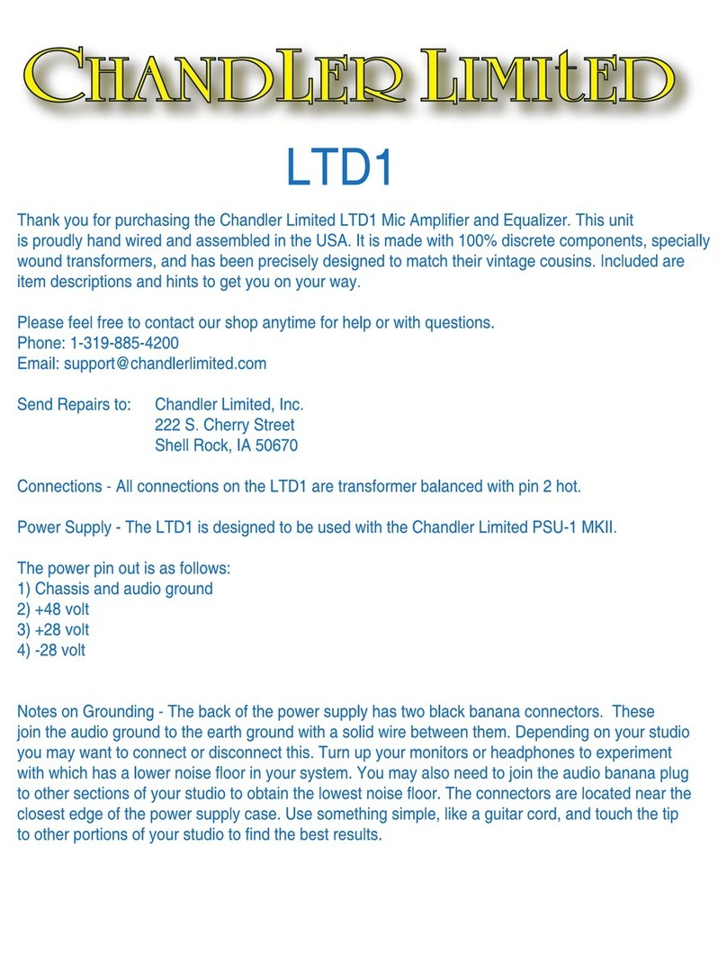 Chandler Limited LTD1 Manuel utilisateur Chandler Limited LTD1 Manuel utilisateur