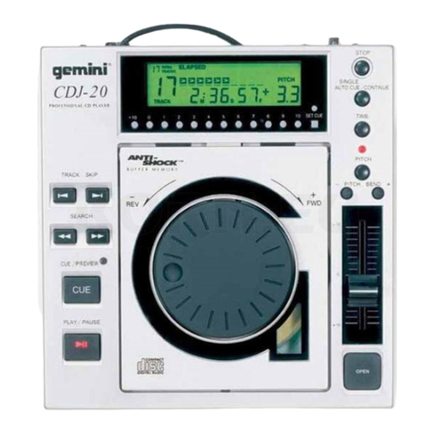 Gemini CDJ-20 Manuel utilisateur