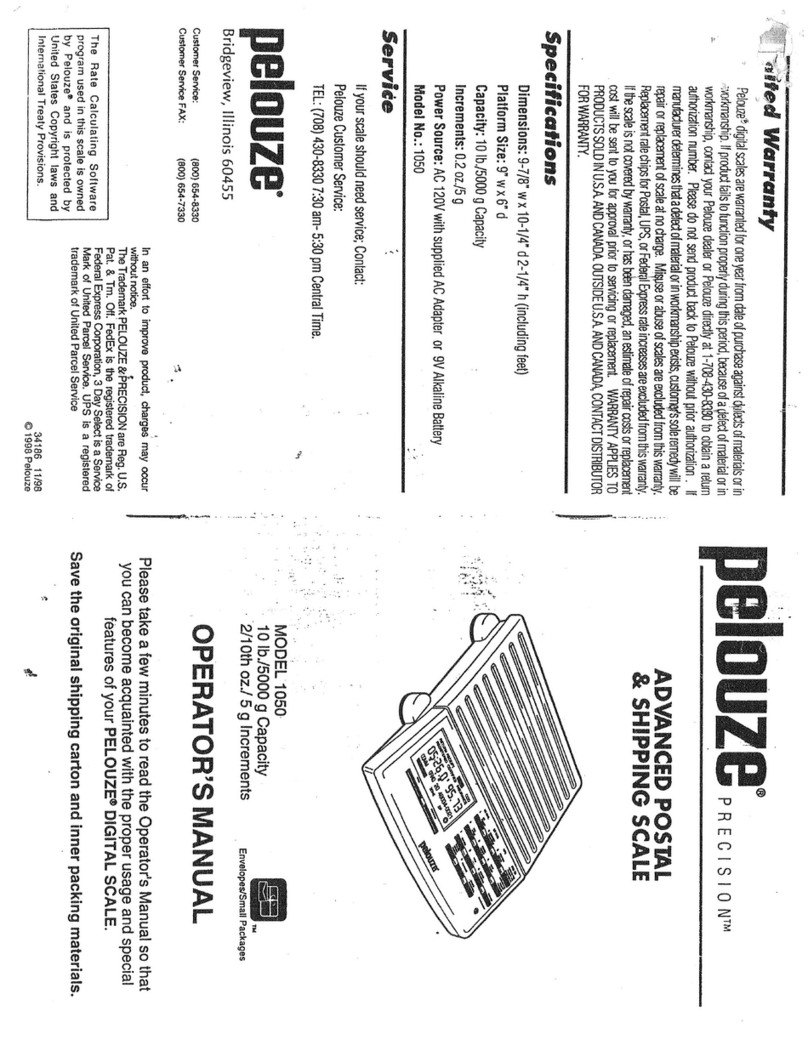 Pelouze 1050 Manuel utilisateur