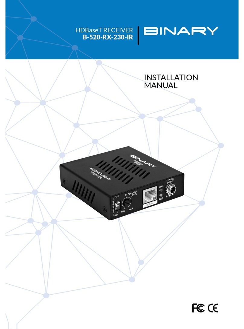 Binary B-520-RX-230-IR Manuel utilisateur Binary B-520-RX-230-IR Manuel utilisateur