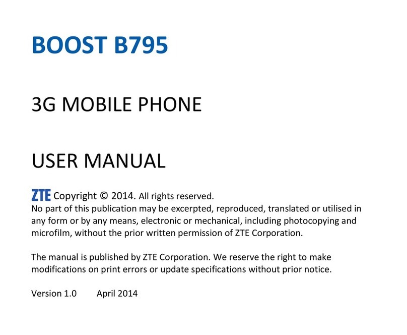 Zte BOOST B795 Manuel utilisateur Zte BOOST B795 Manuel utilisateur
