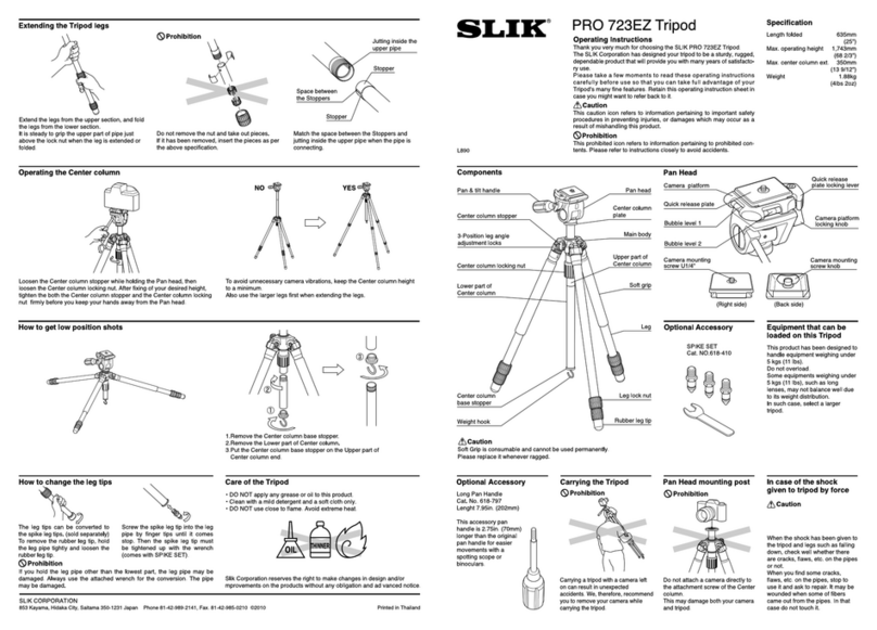SLIK PRO 723EZ Manuel utilisateur