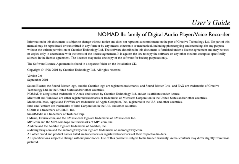 Creative NOMAD IIC Manuel utilisateur