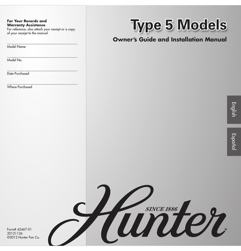 Hunter Type 5 Models Manuel utilisateur