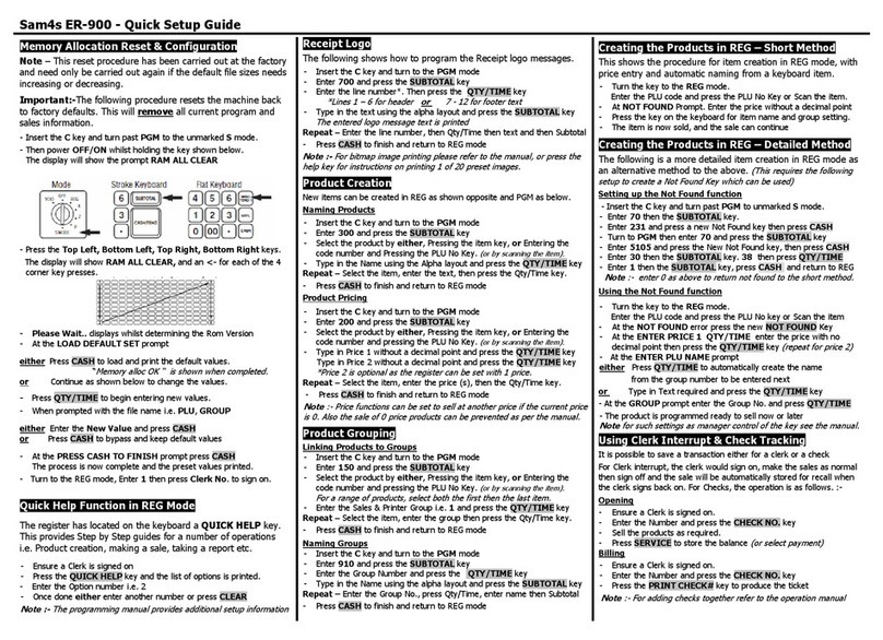 Sam4s ER-900 Series Manuel utilisateur