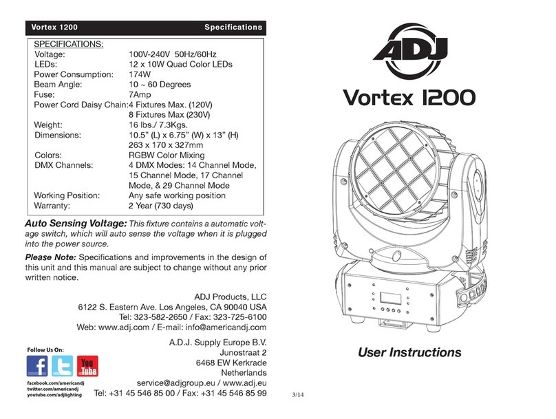 ADJ Vortex 1200 Manuel utilisateur