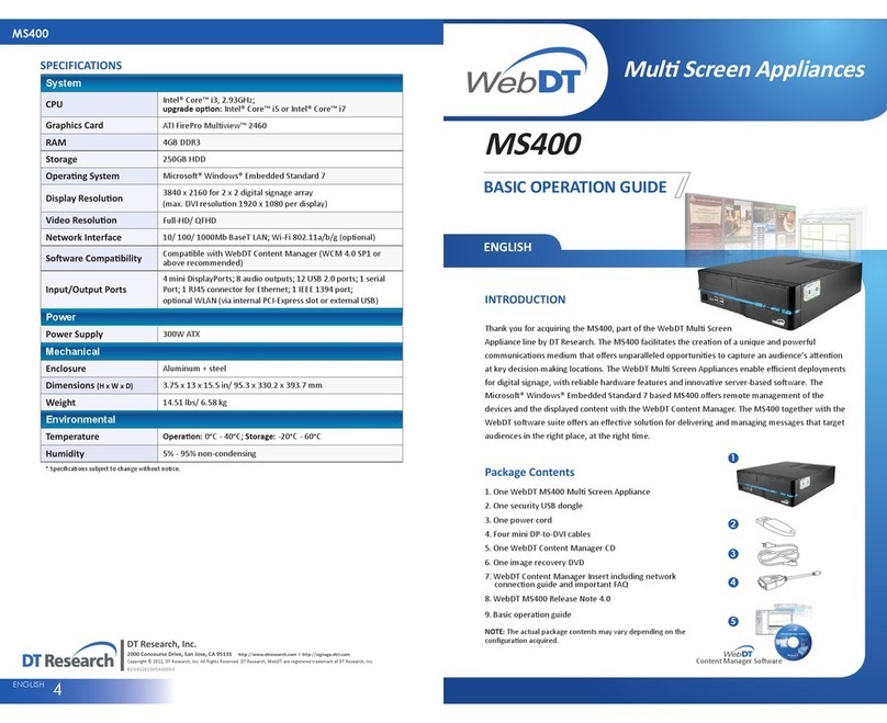 WebDT MS400 Instructions de montage
