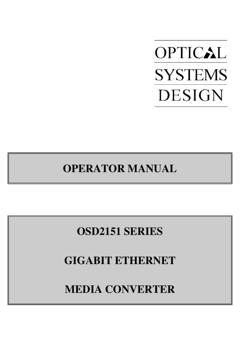 Optical Systems OSD2151 SERIES Manuel utilisateur Optical Systems OSD2151 SERIES Manuel utilisateur