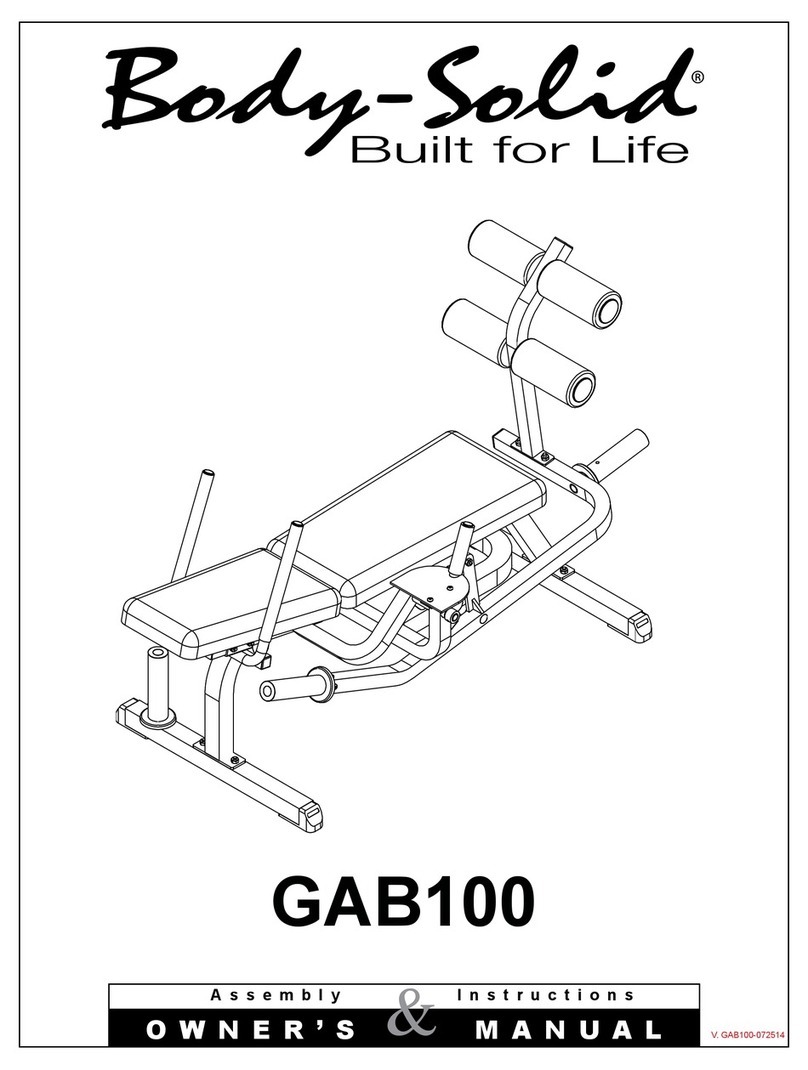 Body Solid GAB100 Manuel utilisateur Body Solid GAB100 Manuel utilisateur
