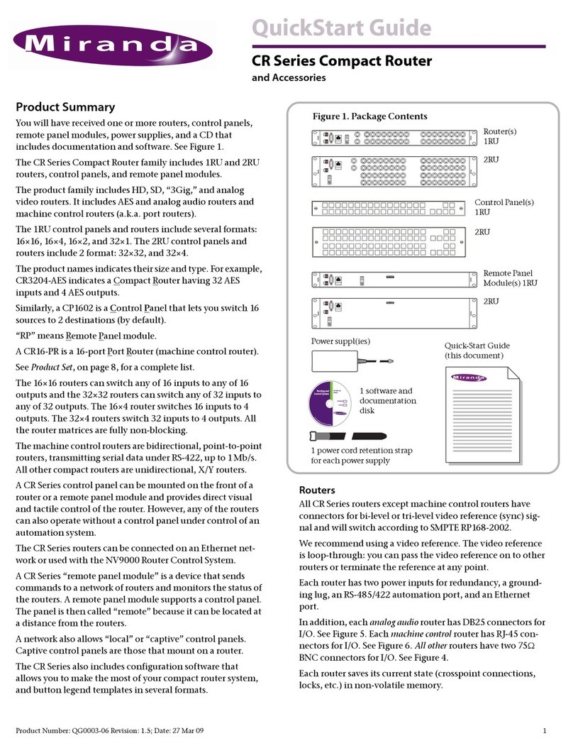 Miranda CR Series Manuel utilisateur