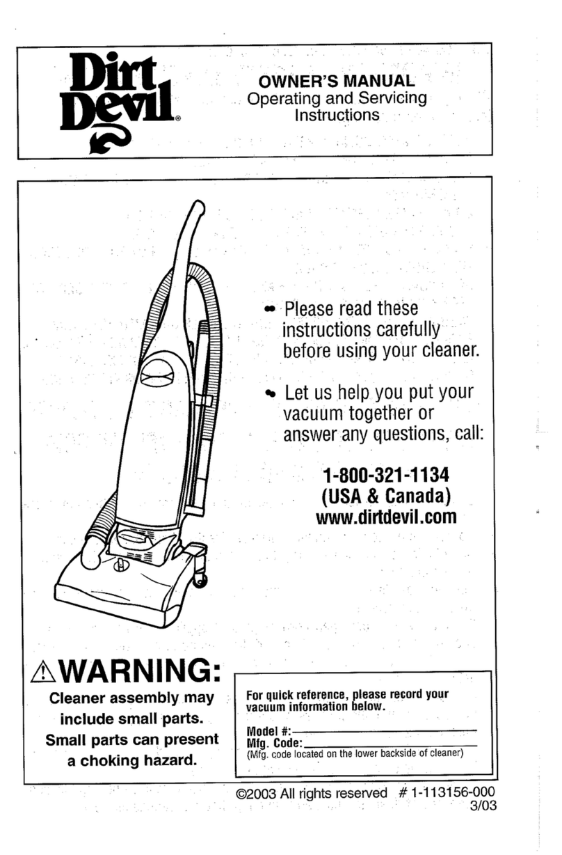 Dirt Devil M085700CAB Manuel utilisateur
