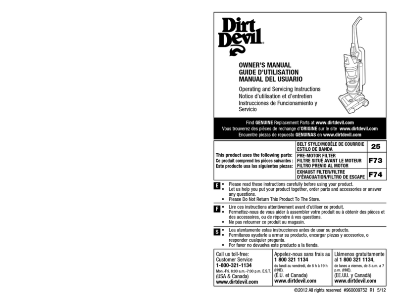 Dirt Devil UD70200PC Manuel utilisateur