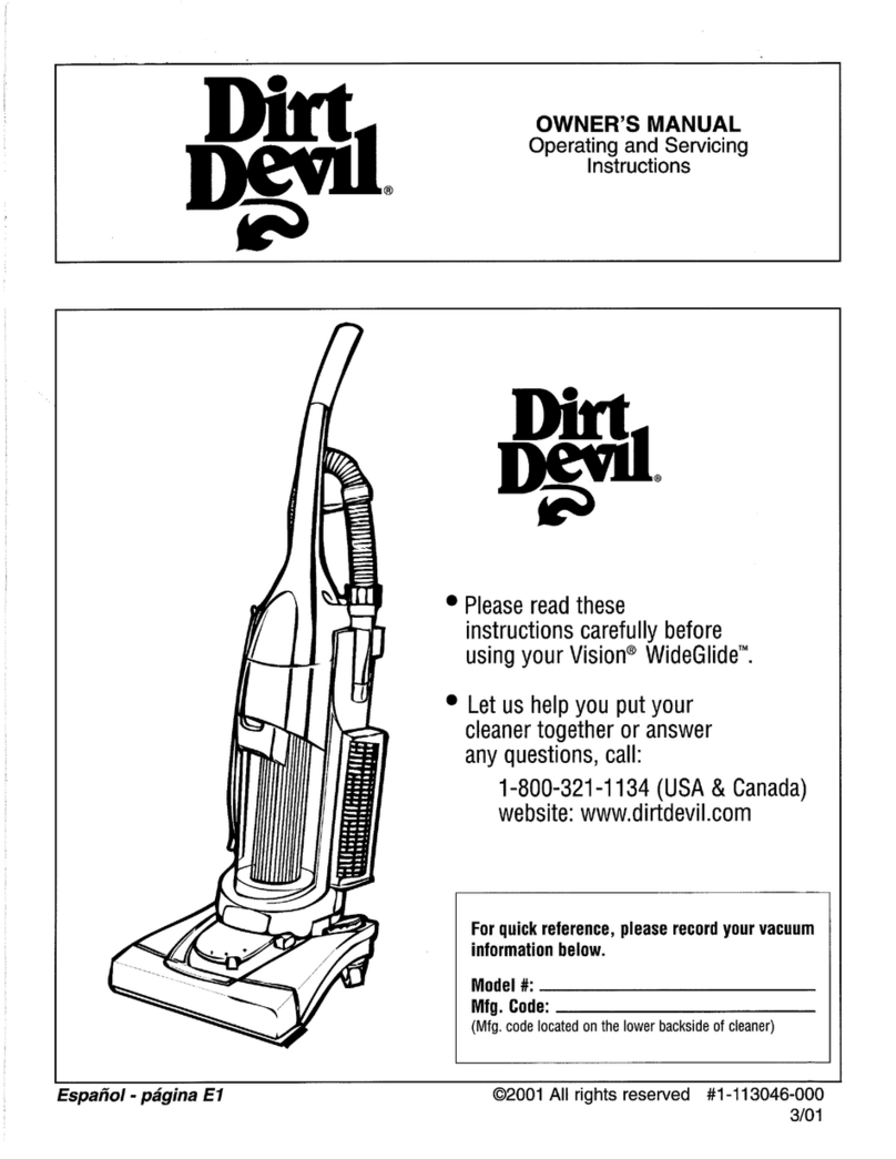 Dirt Devil M089800 Manuel utilisateur