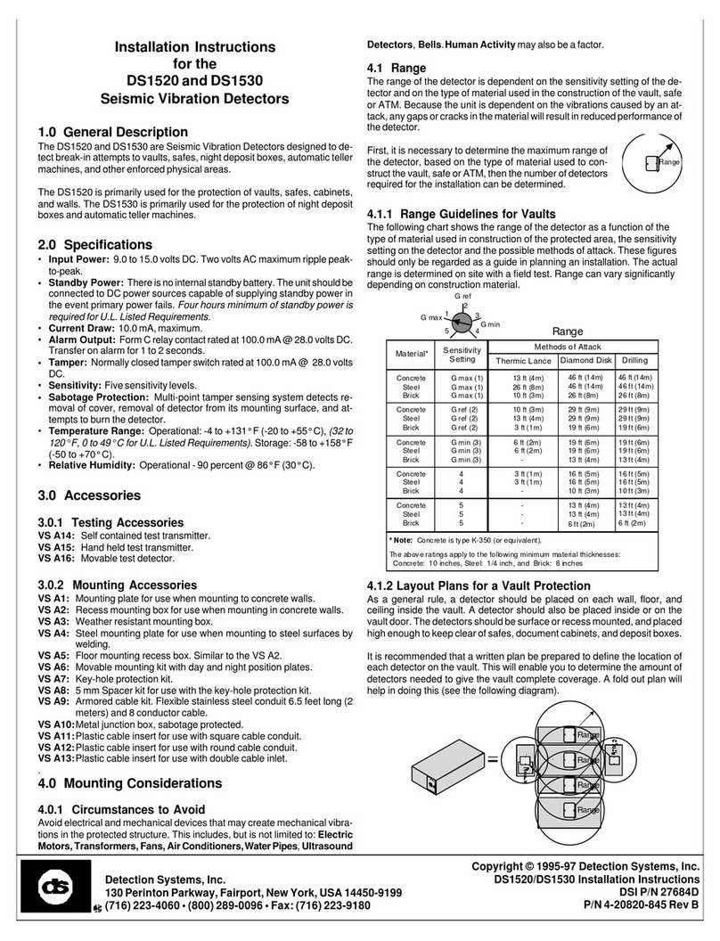 Detection Systems DS1520 Manuel utilisateur Detection Systems DS1520 Manuel utilisateur