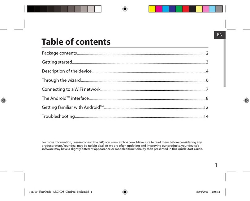 Archos ChefPad Manuel utilisateur