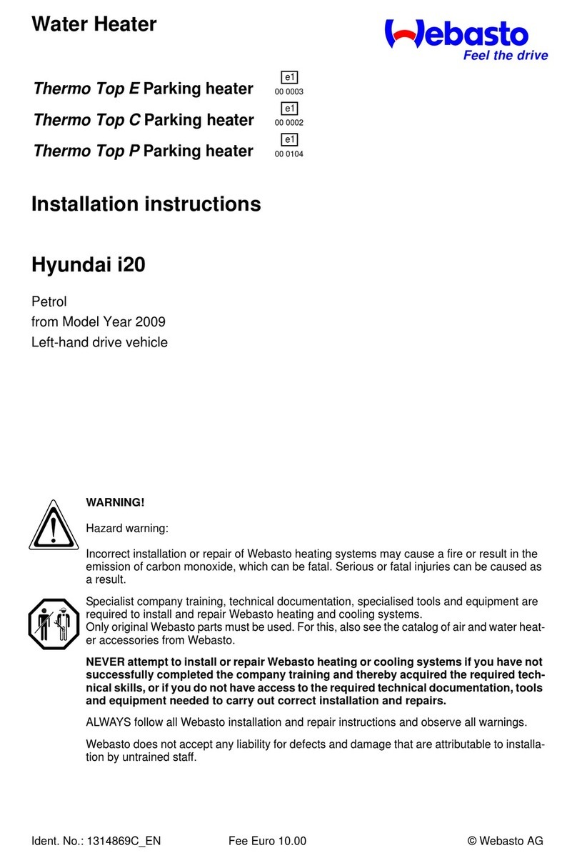 Webasto Thermo Top E Manuel utilisateur Webasto Thermo Top E Manuel utilisateur