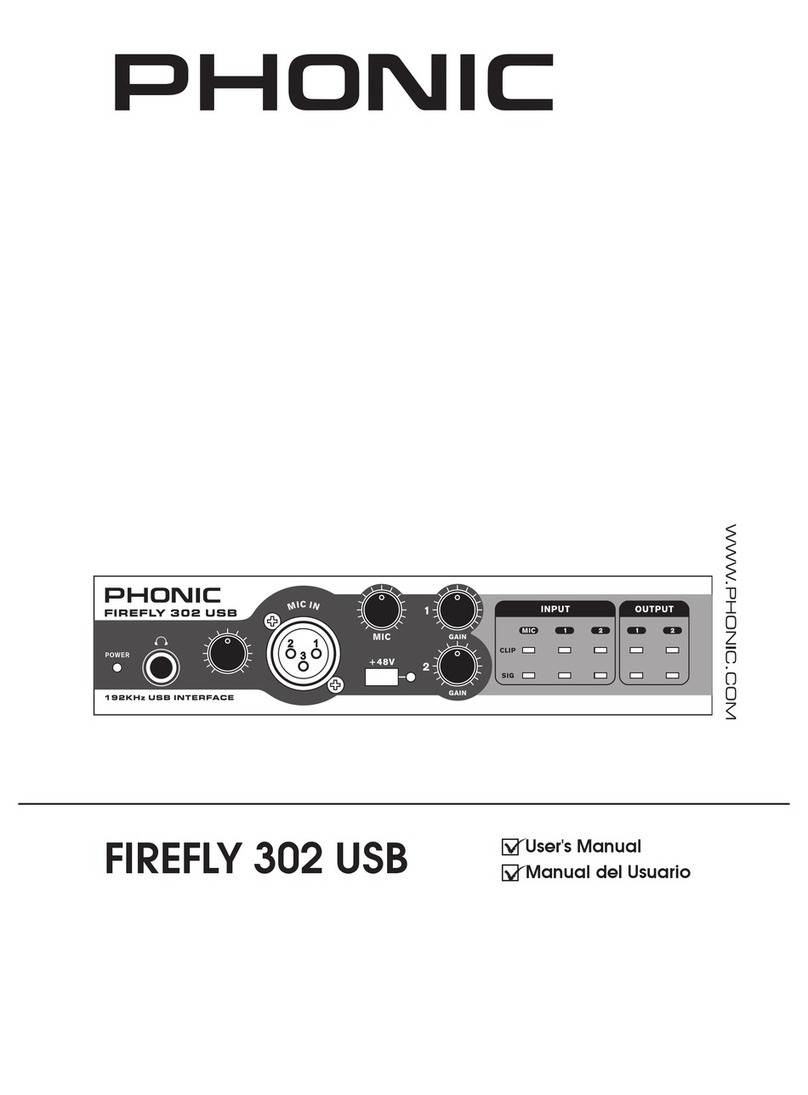 Phonic FIREFLY 302 USB Manuel utilisateur