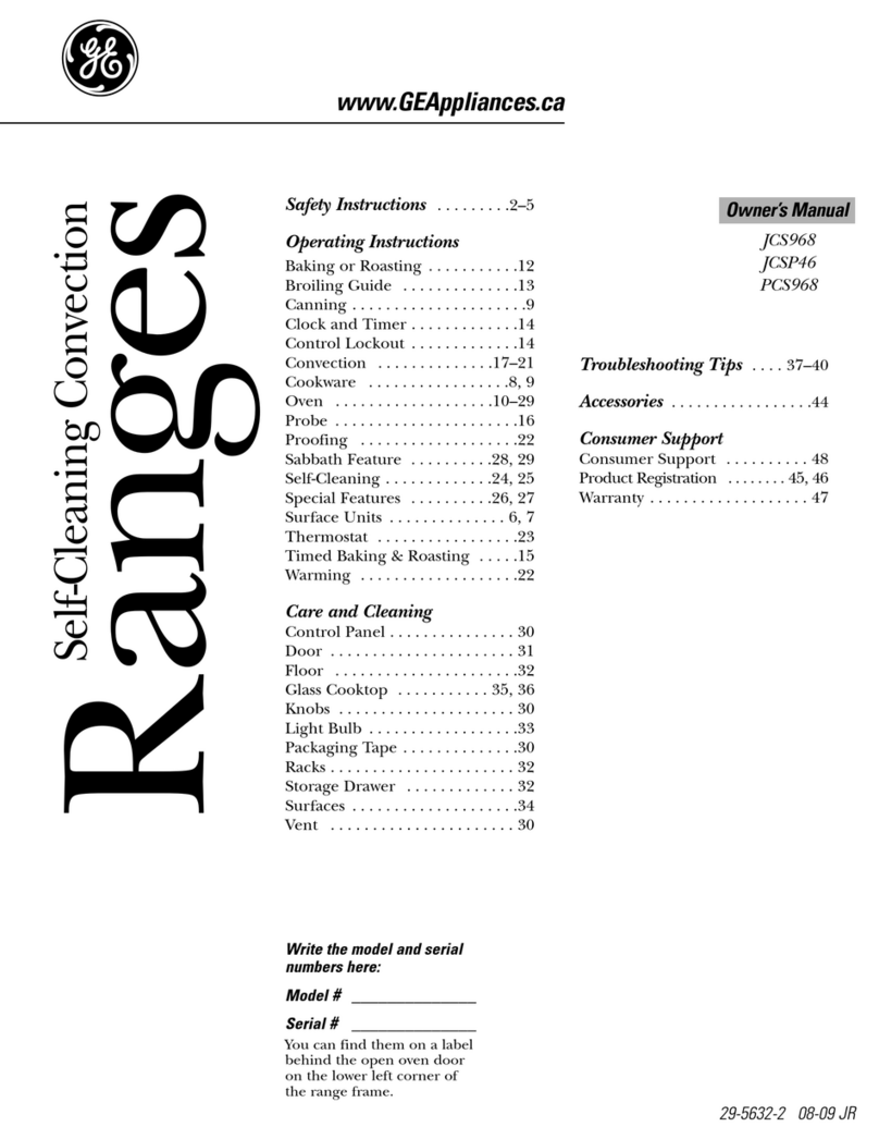 GE JCS968 Manuel utilisateur