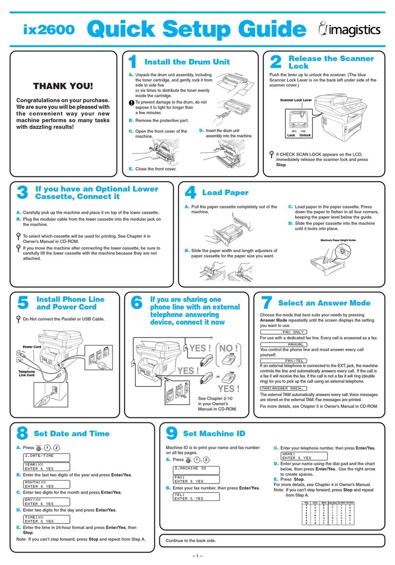 imagistics ix2600 Manuel utilisateur