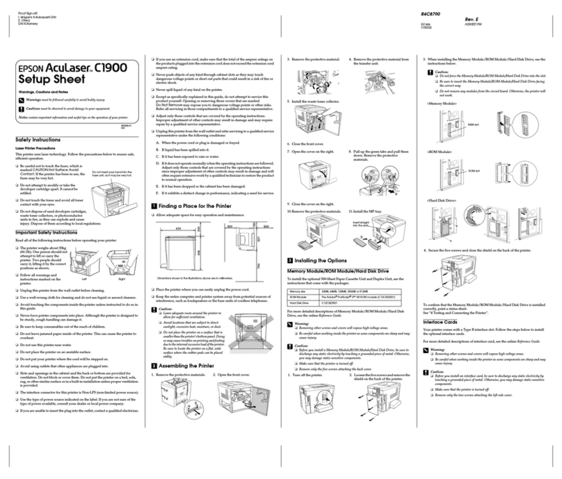 Epson AcuLaser C1900 Manuel